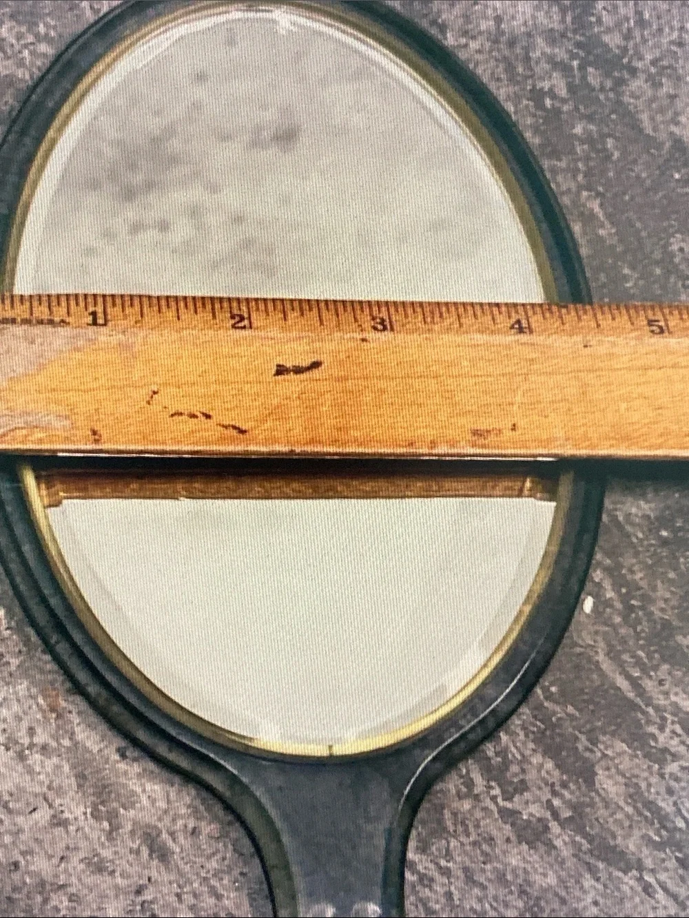 Classic Black Hand Mirror with Gold Accent